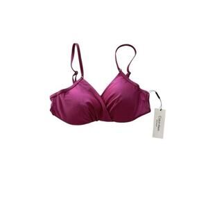 Calvin‎ Klein Classic Molded Underwire Bikini Top Fuchsia Shimmer Size M NWT $68